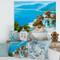 Designart - House Near The Sea Colorful Flowers I - Nautical & Coastal Canvas Wall Art Print